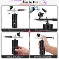 Compresor de Aerógrafo Profesional Recargable para Arte de Uñas, Coloración del Cabello, Hidratación Facial y Maquillaje para Uso en Salón