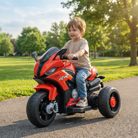 Moto électrique pour enfants à 3 roues, démarrage progressif, klaxon et phare, alimentation par batterie