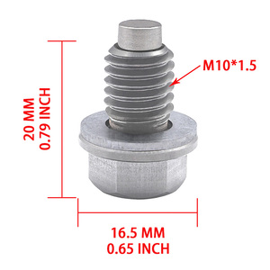 ปลั๊กระบายน้ำมันแม่เหล็กสแตนเลส M10×1.5, แม่เหล็กนีโอไดเมียมแบบ CNC สำหรับถังน้ำมันเครื่อง, ช่วยดักจับเศษโลหะขนาดเล็ก - Product Image 4