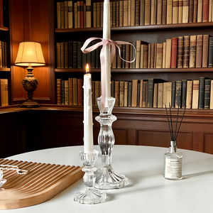 Portacandele in Vetro Cristallo Trasparente Stile Trendy per Candele Aromaterapiche: Esperienza Culinaria dall'Atmosfera Unica - Product Image 2