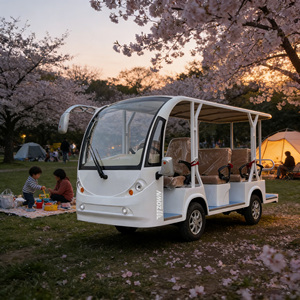 รถเที่ยวชมเมืองไฟฟ้าแบบชาร์จเร็ว 11 ที่นั่ง รถบัสแบตเตอรี่ลิเธียมสำหรับโรงแรม - Product Image 1