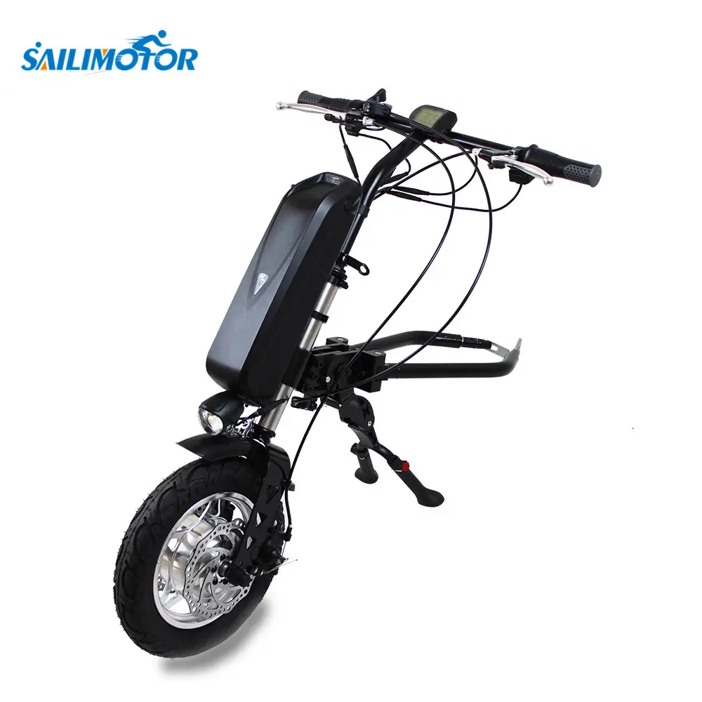 Más de 36v 250w 350w bicicleta de mano silla de ruedas eléctrica archivo adjunto Ciclo de mano para personas con discapacidad
