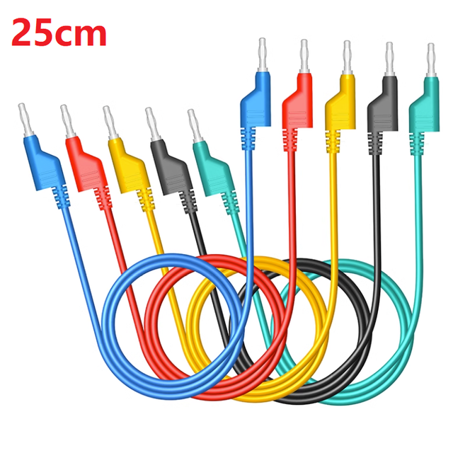 Black and Red Color 25cm 18AWG Speaker Cable Wire Connector Stackable 4mm Banana Plug Cable