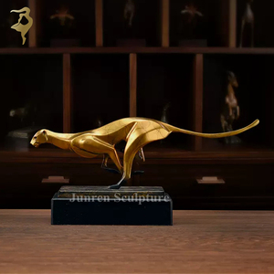 Figurine astratte personalizzate in metallo bronzo piccole sculture di <span class=keywords><strong>pantera</strong></span> in bronzo per regalo di decorazione della tavola - Product Image 4
