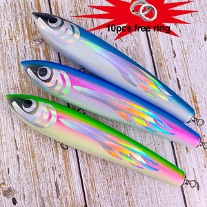 Leurre artificiel tropical en bois fait main pour la pêche en eau salée, type stickbait, pencil, popping, 20cm 22.5cm, pour GT - Product Image 1