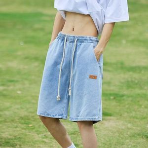 Pantaloncini in Denim Vintage con lavaggio leggero <span class=keywords><strong>per</strong></span> uomo taglie forti larghi dritti <span class=keywords><strong>per</strong></span> l'estate Y2K pantaloni scuri <span class=keywords><strong>Hip</strong></span> <span class=keywords><strong>Hop</strong></span> <span class=keywords><strong>abbigliamento</strong></span> Casual all'ingrosso - Product Image 1