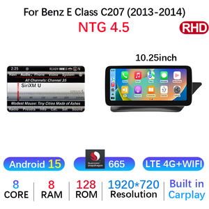 Autoradio Android 15 con Navigazione per <span class=keywords><strong>Mercedes</strong></span> Benz Classe E Coupé C207 A207 W207 2009-2016 RHD, Lettore Multimediale Stereo con Carplay - Product Image 3