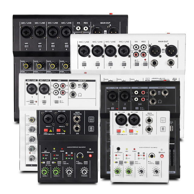 JDJ LX01 Mini Wireless Recording Audio Interface Microphone Sound Card Mixing Console XLR/6.35 Jack Gain Adjustment USB Preset