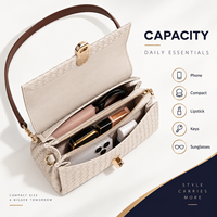 Sacs à bandoulière pour femmes en cuir PU tressé, sac à rabat, sac à main bandoulière, petit sac carré, logo personnalisé, vente en gros