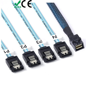 MINISAS cable SFF-8643 to 4 SATA <b>hard</b> <b>drive</b> data server <b>internal</b> storage high-speed cable - Product Image 2