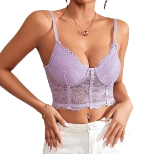 Haute qualité mode européenne et américaine maille <span class=keywords><strong>Transparent</strong></span> multicolore Sexy soutien-gorge dames dentelle creux <span class=keywords><strong>gilet</strong></span> - Product Image 5