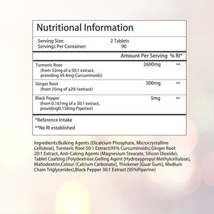 Suplemento Dietético al por Mayor, Tabletas de Cúrcuma de Alta Potencia con Raíz de Cúrcuma, Apoyo para su Salud y Bienestar - Product Image 2