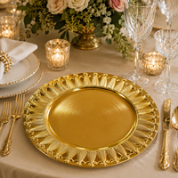 Assiettes de présentation de luxe en PP pigmenté, durables, motif flocon de neige or et argent personnalisé, pour mariages, hôtels et fêtes - Vente en gros 2026