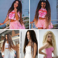 Extensions de Cheveux Synthétiques Afro, Lot de 9 Pièces, Très Longues 30 Pouces, Lisses et Bouclées, Tissage de Cheveux Doux en Fibre Résistante à la Chaleur