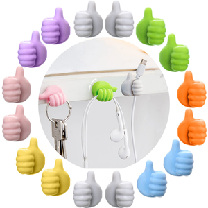 Crochets muraux mignons en gros pour organiser les câbles, supports de rangement muraux robustes noirs, supports et étagères de rangement individuels en ABS - Product Image 1