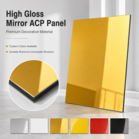 Panneau composite en aluminium miroir noir de 4 mm 4x8 pieds pour revêtement mural décoratif