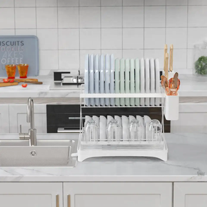 مطبخ متعدد الأغراض صلب أبيض حديث مقاوم للصدأ للتخزين قابل للطي تجفيف - Product Image 5