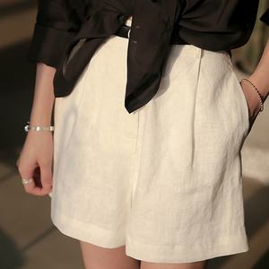 2023 New Fashion pantaloncini di <span class=keywords><strong>lino</strong></span> <span class=keywords><strong>donna</strong></span> estate allentata a vita alta sport Casual Plus Size pantaloncini da <span class=keywords><strong>donna</strong></span> - Product Image 3