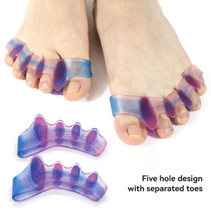 2025 baru warna-warni pelindung jari kaki ortopedi pereda nyeri Gel silikon fleksibel pemisah jari kaki - Product Image 5