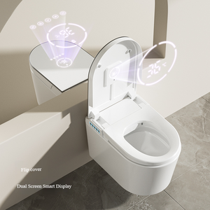 Venta Directa de Fábrica: Inodoro Inteligente de Cerámica Alargado, Montado en la Pared con Sifón en P y Asiento con Calefacción - Product Image 2