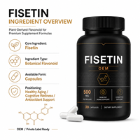 Biohacking Fisetin Capsules Formule Senolytique Activateur de Sirtuine Soutien à l'Âge Sain Marque Privée Personnalisée ODM