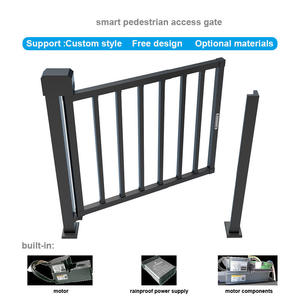 Mecanismo de puerta de acceso con diseños de hierro de aluminio automático inteligente, valla ajustable, puerta de paso peatonal para entrada/salida - Product Image 1