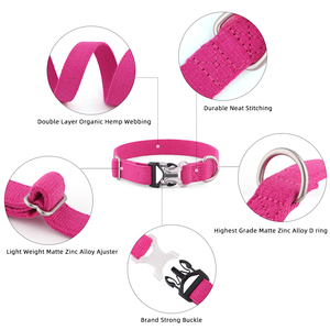 Großhandel Haustier Lieferant Doppels chicht Qualität Pure Hanf Hunde halsbänder Umwelt freundliche Hanf Hund Halskette - Product Image 2