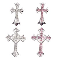 Rétro Croix Nail Charm Alliage Strass Croix Charmes Punk Gothique Nail Art Fournitures pour Acrylique Nail Décoration