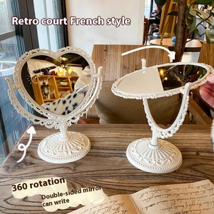 Cermin rias rumah kecil berputar, cermin rias definisi tinggi Retro gaya istana Eropa, meja rias rumah kecil unik dapat diputar - Product Image 2