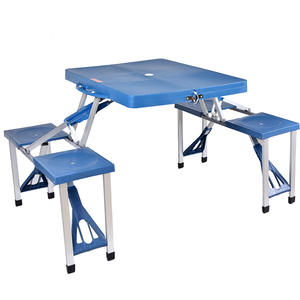 Tables et chaises pliantes d'extérieur Valise <span class=keywords><strong>pliante</strong></span> compacte portable <span class=keywords><strong>Table</strong></span> de pique-nique <span class=keywords><strong>pliante</strong></span> en plastique portable Ensemble de camping avec esprit - Product Image 1