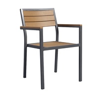 empilable pour balcon 6 places chaises meubles 7 pièces plastique bois aluminium extérieur patio ensemble de salle à manger