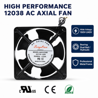 Ventilateur axial AC 12038, 120x120x38mm, 110V 220V, roulement à billes, pales en plastique, ventilateur de refroidissement industriel pour armoire d'alimentation