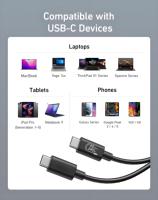 Câble USB 4 prenant en charge l'affichage 8K HD, transfert de données 40 Gbps, charge 240W, câble USB C vers C avec blindage en feuille d'aluminium pour ordinateur portable, moniteur