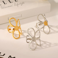 Ensemble de bijoux fantaisie pour femme, bagues ouvertes florales romantiques, ajustables, style bohème chic, empilables, texturées irrégulières et épaisses
