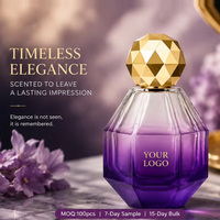 Parfum Personnalisé Longue Durée pour Invités de Mariage, Marque Privée, Flacon 100ml EDP avec Bouchon Doré, Parfum Frais, OEM ODM