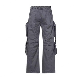 Pantalon décontracté tendance de style américain pour homme, kaki, vêtements pour homme, automne-hiver, jeans délavés amples - Product Image 5