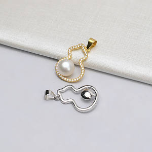 Accesorios de Bricolaje Estilo Europeo Americano, Colgante de Calabaza Personalizado de Plata S925 para Mujer, Joyería de Perlas, Colgante Vacío de Acero - Product Image 2