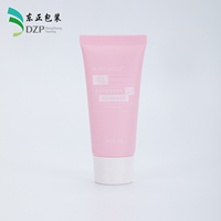 Tube souple cosmétique rose en PE vide 30-80ml avec bouchon à vis blanc 30mm, emballage brillant à presser pour crème dépilatoire et soins de la peau