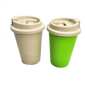 Naturale di bambù Riutilizzabile tazze di viaggio in fibra di bambù tazze di caffè con tappo <span class=keywords><strong>rick</strong></span> buccia di caffè hust paglia di grano tazze - Product Image 2