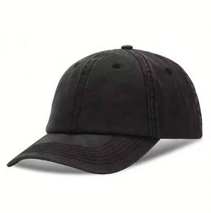 Casquette de baseball noire en coton lavé de qualité supérieure pour hommes et femmes – Vente en gros - Product Image 4