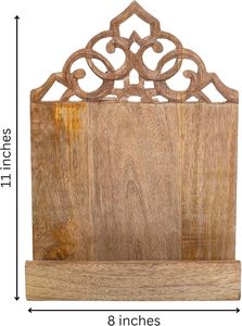 Support de présentation de <span class=keywords><strong>livre</strong></span> de recettes en bois décoratif, pour comptoir de <span class=keywords><strong>cuisine</strong></span>, fait main, style rustique campagnard, pliable, marron - Product Image 2