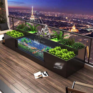 Mistech personnalisé moderne écologique PP + boîte à fleurs en verre cascade caractéristique de l'eau extérieur jardin <span class=keywords><strong>Aquarium</strong></span> 10 ans de garantie 1000L - Product Image 1