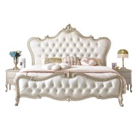 Lit de Luxe en Bois Massif Américain, Style Moderne Minimaliste, Chambre Principale, Lit Double de 1,8 mètre, Lit de Mariage Français de 1,5 mètre