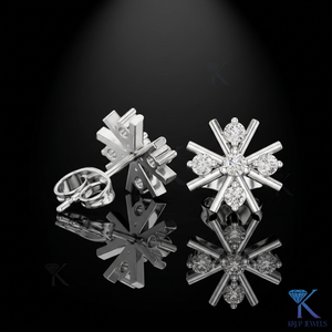 Lab Grown Diamond Starburst <b>Stud</b> Earrings 14K 18K Solid Gold Geometric Cluster Fine Luxury Women's Jewelry Modern Wedding Bridal - Product Image 2