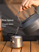 Ensemble de cuisine de camping portable, kit de casseroles, bouilloire et poêle pour la cuisine en plein air, léger, avec poignée pliable, pour le camping, la randonnée et les pique-niques
