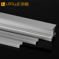 Supports de bande LED en aluminium mince à montage en surface pour éclairage linéaire mural, éclairage vers le haut et vers le bas simultanément