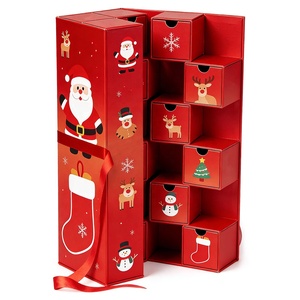 Calendario de Adviento Navideño 2026, Caja de Calendario Plegable de 24 Días, Reutilizable, Hecha a Mano, con Cinta Decorativa - Product Image 1