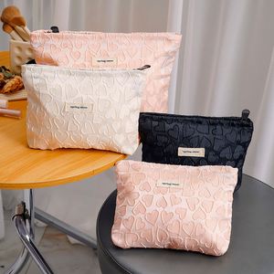 Bolsa de Cosméticos Portátil Rosa con Cierre de Cremallera, Almacenamiento Multifuncional, Tamaño para Mujer, con Forro Lavable - Product Image 4