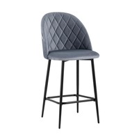 Chaise haute de bar en velours avec pieds en métal, tabouret de bar pour la maison, l'hôtel, le restaurant, le café – Vente chaude