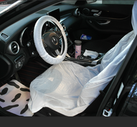 Housses de siège auto en plastique, protection complète comprenant des housses de volant, des housses de levier de vitesse et une housse de frein à main pour accessoires automobiles
